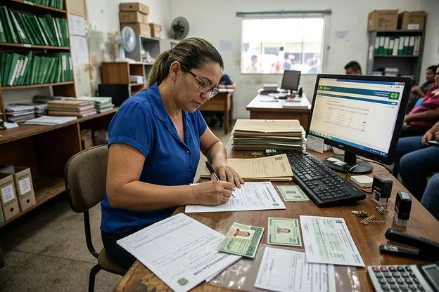 Despachante em Manacapuru organiza documentos para a renovação de CNH.